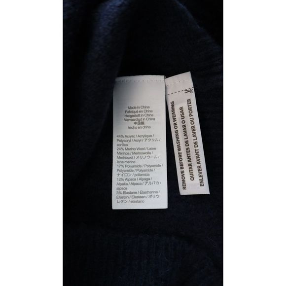 J. Crew BJ568 Womens Sz S Navy Blue Relaxed Half-Zip Ribbed Stretch Sweater $128 - Picture 5 of 8